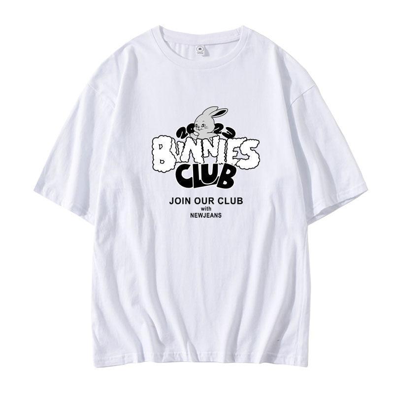 NEWJEANS BUNNIES CLUB T-SHIRTS 100% COTTON (various colors)