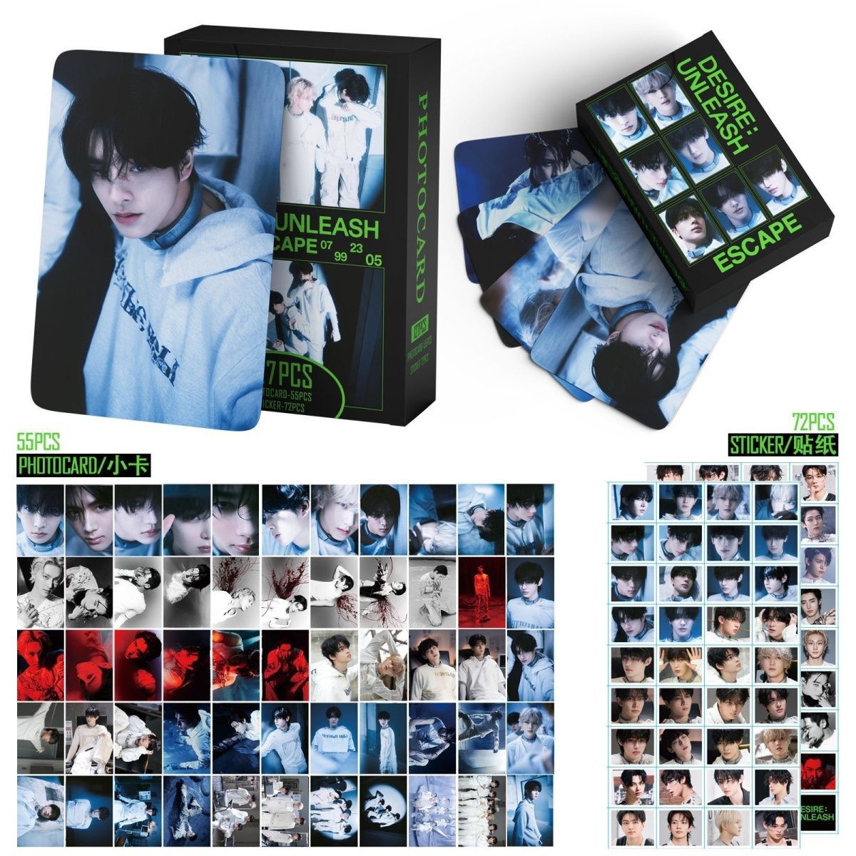 PHOTOCARDS ENHYPEN DESIRE UNLEASH 127 PCS (55 Photocards + 72 Stickers)
