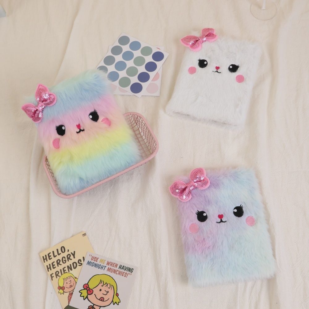 KAWAII NOTEBOOK WITH PLUSH COVER