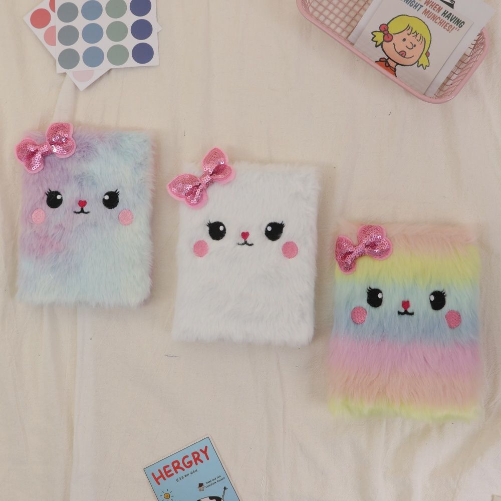 KAWAII NOTEBOOK WITH PLUSH COVER