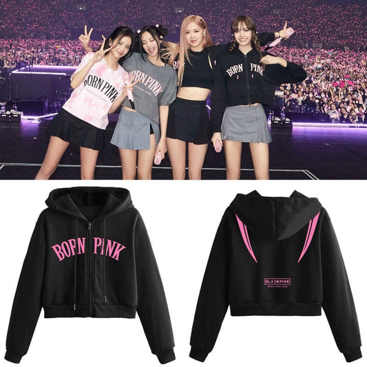 BLACKPINK BORN PINK CROPPED HOODIE