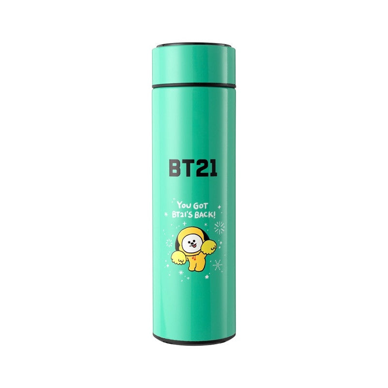 BT21 STAINLESS STEEL THERMAL BOTTLE 500ML WITH LED TEMPERATURE DISPLAY